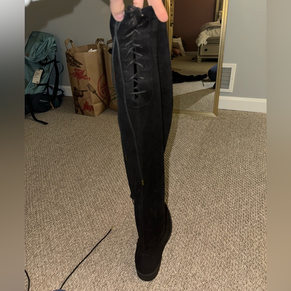 above the knee black boots!
